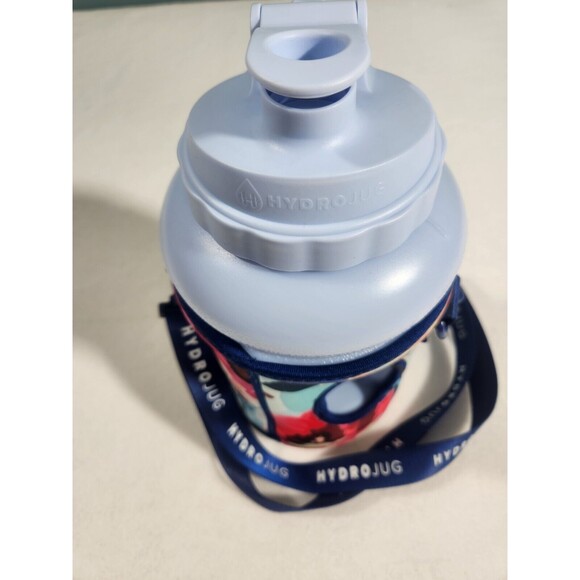 Grey Hydrojug 73OZ With Floral Sleeve And Strap Sports Hydration Water Jug - Picture 3 of 6